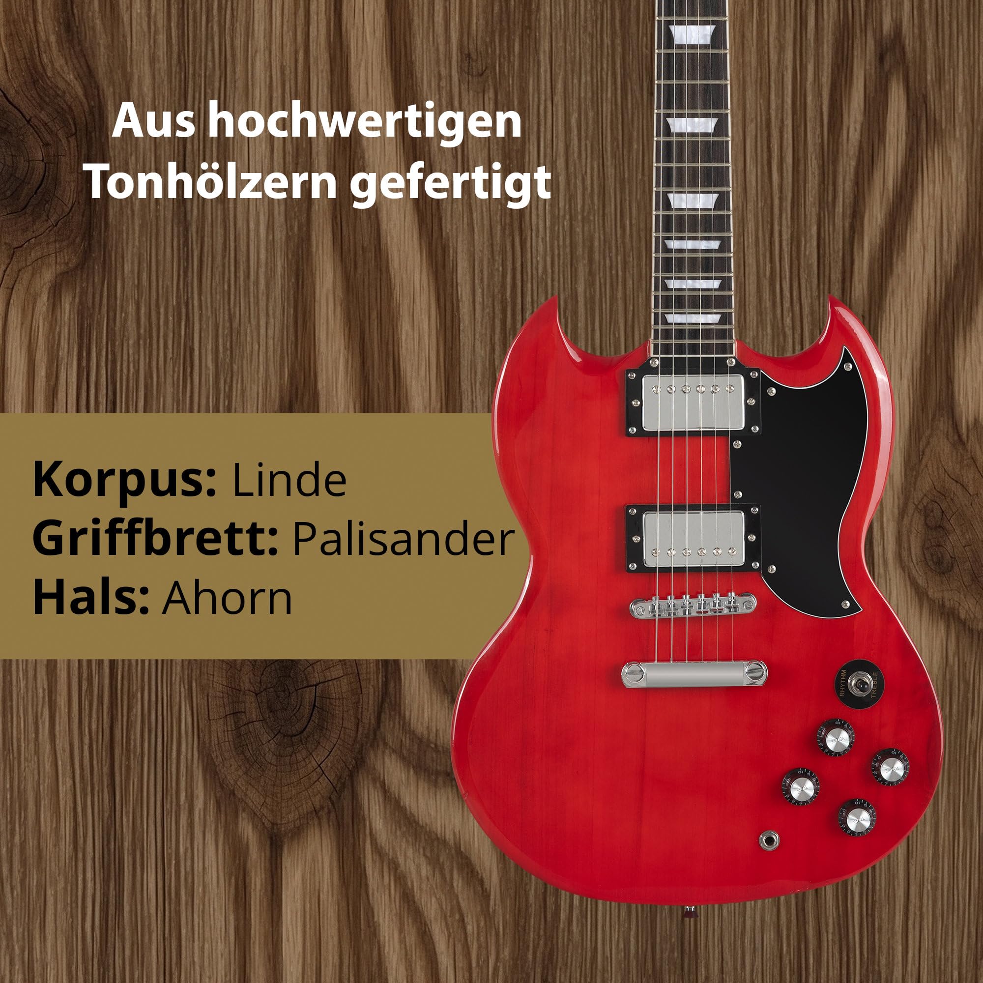 Rocktile Pro S-R E-Gitarre Heritage Starter Set + Zubehörset+ Amp
