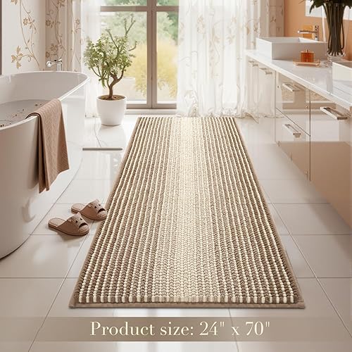 Miniatura 184 de BSICPRO Juego de alfombras y tapetes de baño, 2 piezas de felpilla gruesa y absorbente, antideslizantes, suaves y peludas para baño, lavables a