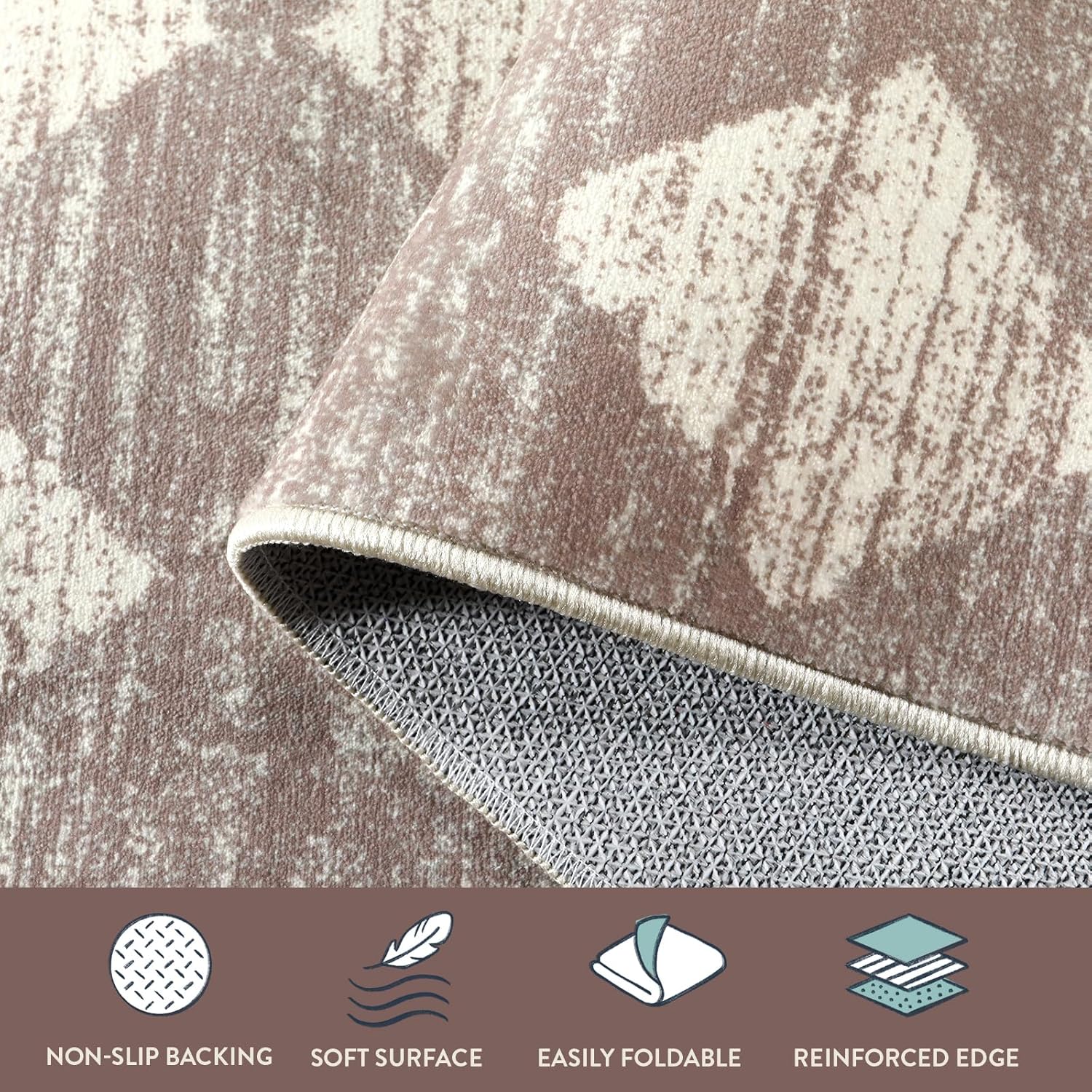 Lahome Moroccan Treills Area Rug - 2x3 Small Beige Bathroom Rug Door Rugs for Entryway Indoor, Checkered Washable Non Slip Throw Carpet for Bathroom Powder Room Kitchen Bedroom Front Door - Image 7