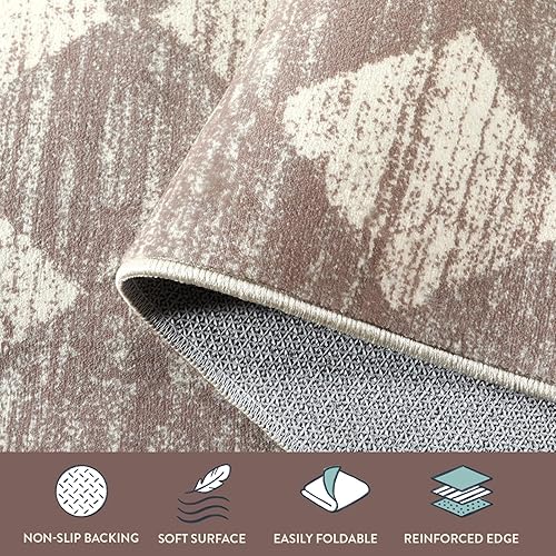 Miniatura 6 de Lahome Alfombra de pasillo de Navidad de 2 x 6 pulgadas, color rojo, lavable, tapete para puerta, suave, antideslizante, parte trasera de goma de