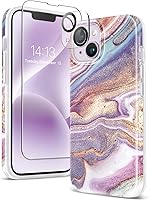 Vista 15 de GVIEWIN Funda de mármol para iPhone 13, con protector de pantalla y protector de lente de cámara