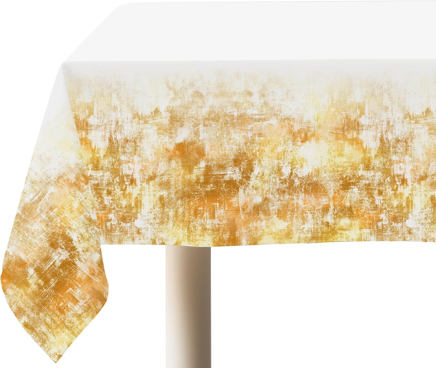 Golden Beach 10 pcs Disposable Tablecloth – Premium Plastic Rectangle Table Covers for Birthday Baby Shower Anniversary Party Wedding – White and Gradient Pastel Ombre Gold – 54 x 108 in