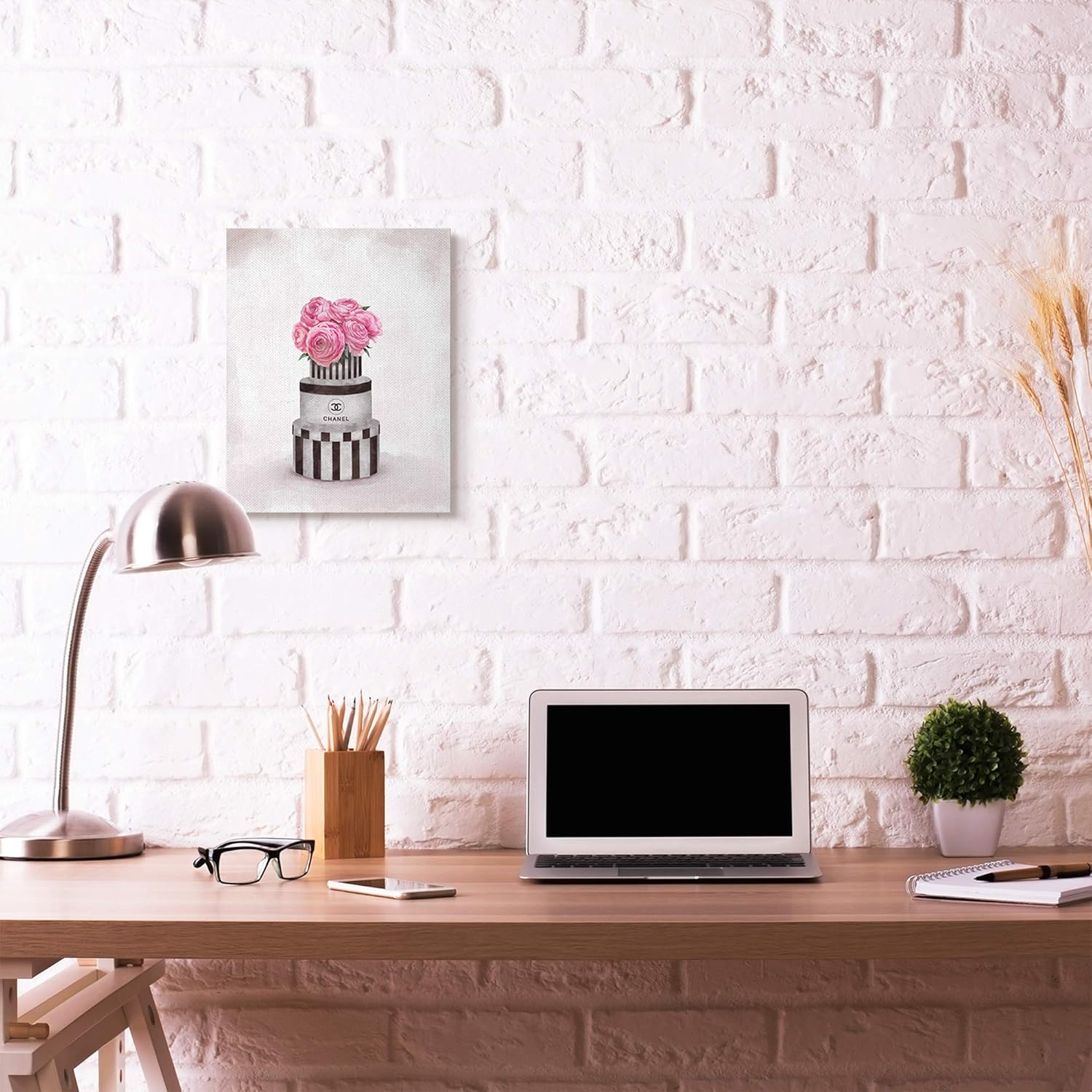 Stupell Industries 'Fashion Flower Box Stack Pink Painting', Canvas Art, 16 x 20 Inches, Easy to Hang and Sturdy, Made in USA, by Ziwei Li