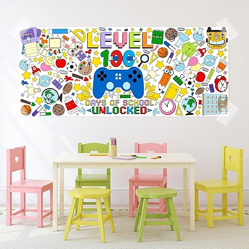 Miniatura 6 de Dvbonike Póster de actividades para colorear para el Día de San Valentín y el Día de San Patricio, mini juego de 55.1 x 23.6 pulgadas, pancarta de