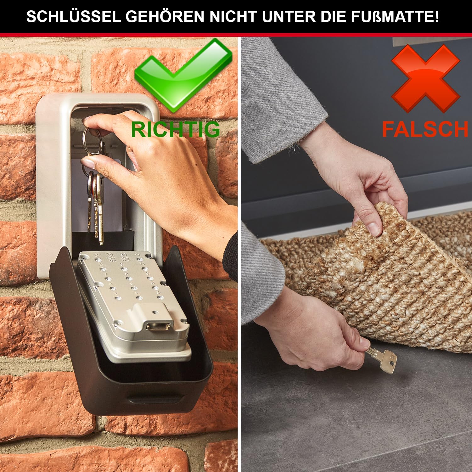 Master Lock Zertifizierte Schlüsseltresor Extra Sicherheit Extra Large, Wandhalterung, Aussen, 17.3 x 10.3 x 7.5 cm, Schlüsselsafe