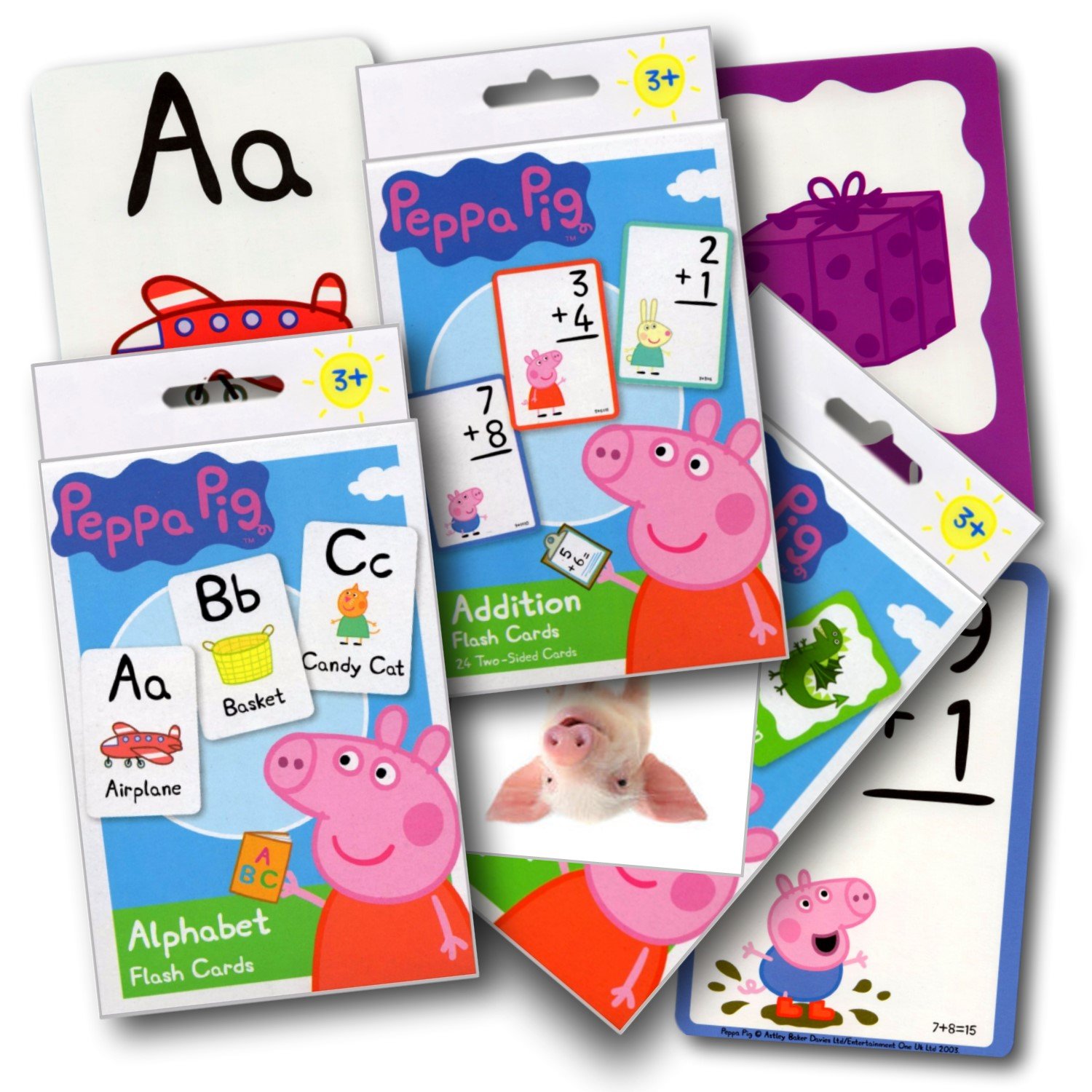 Peppa Pig Flash Cards Set (3 Pack) with Sticker