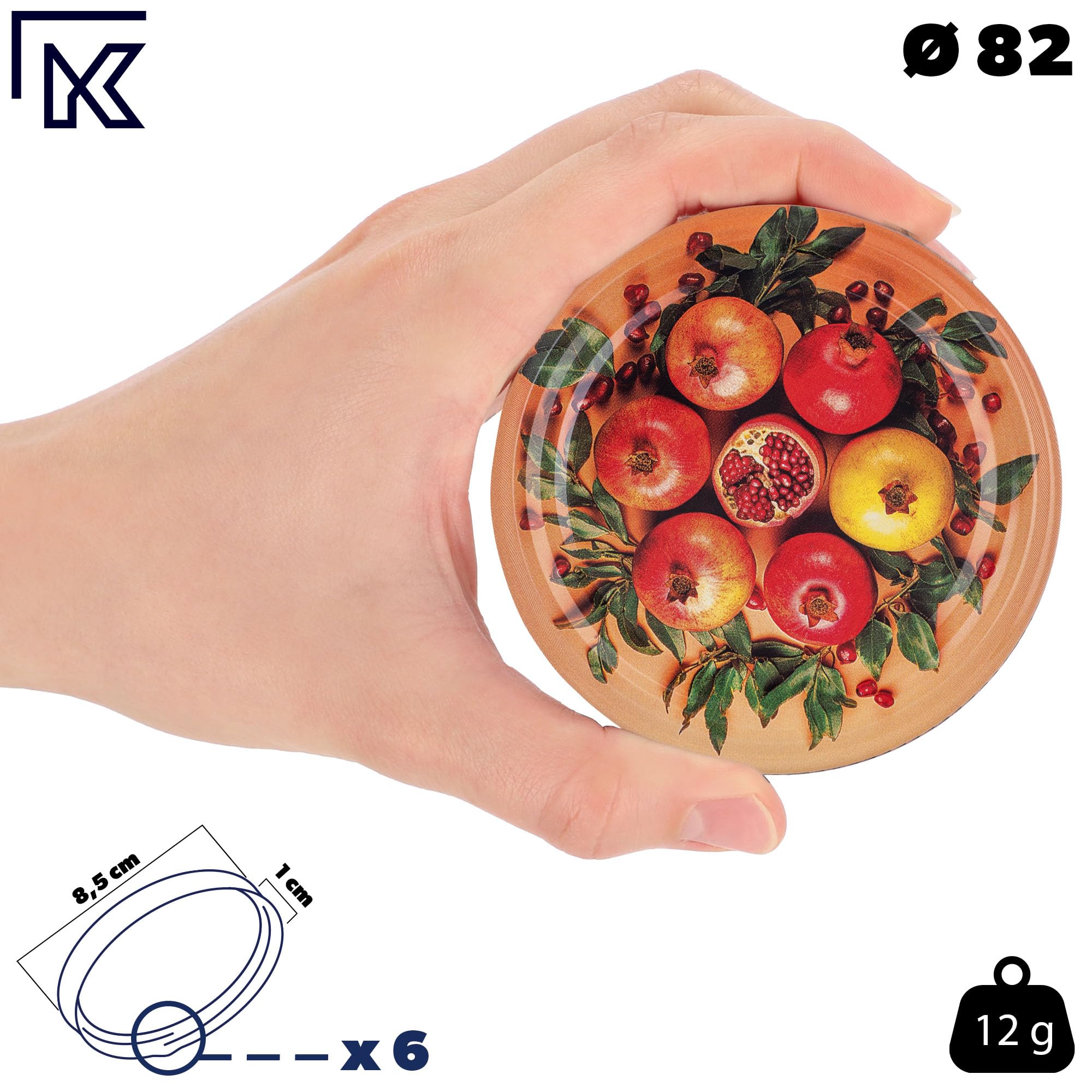 KADAX Set di 50 vasetti per marmellata in Vetro 330ml Ø82 Frutta esotica – Tappo a Vite ermetico, per marmellate, Miele, confetture e bomboniere