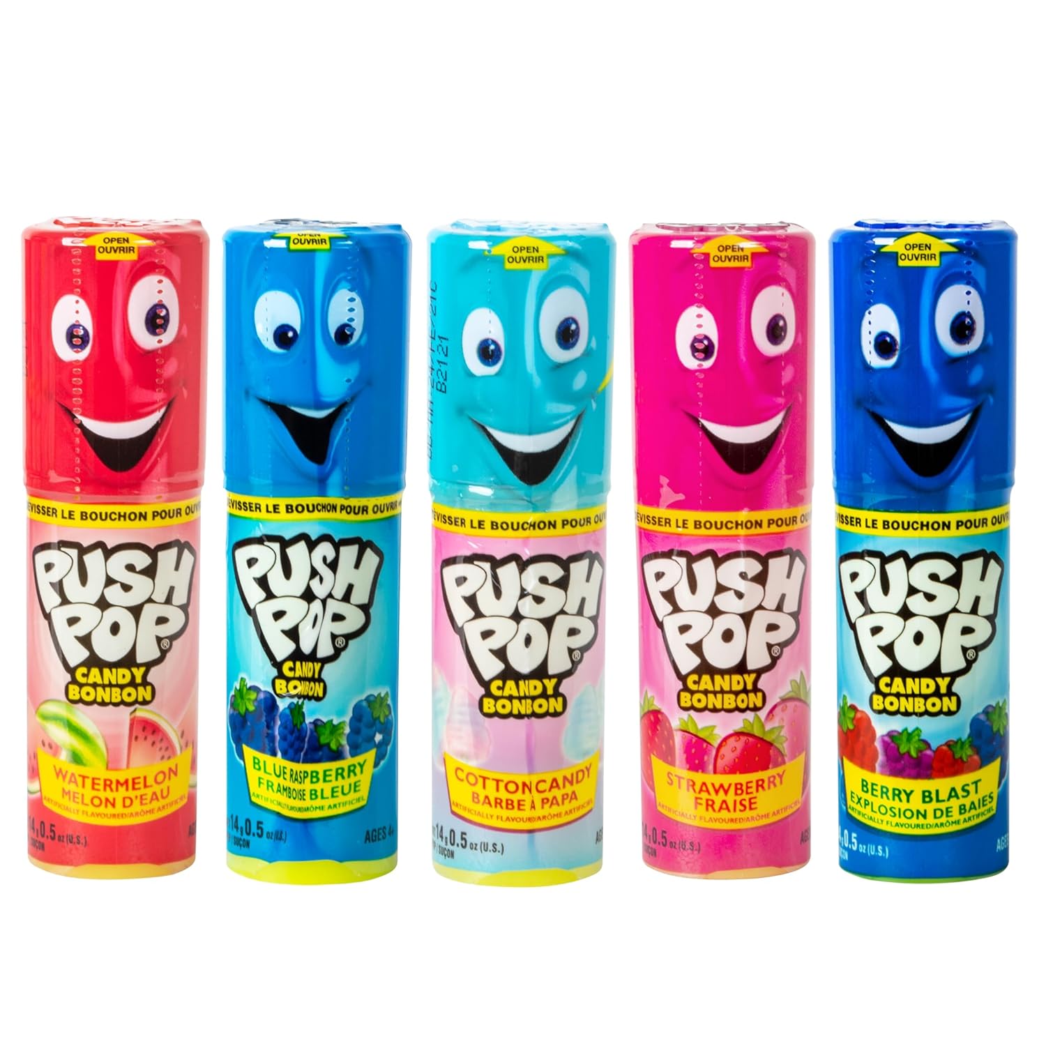 Topps Push Pop, Assorted, 0.5-Ounce Pops (Pack of 36)