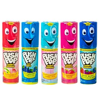 Topps Push Pop, Assorted, 0.5-Ounce Pops (Pack of 36)