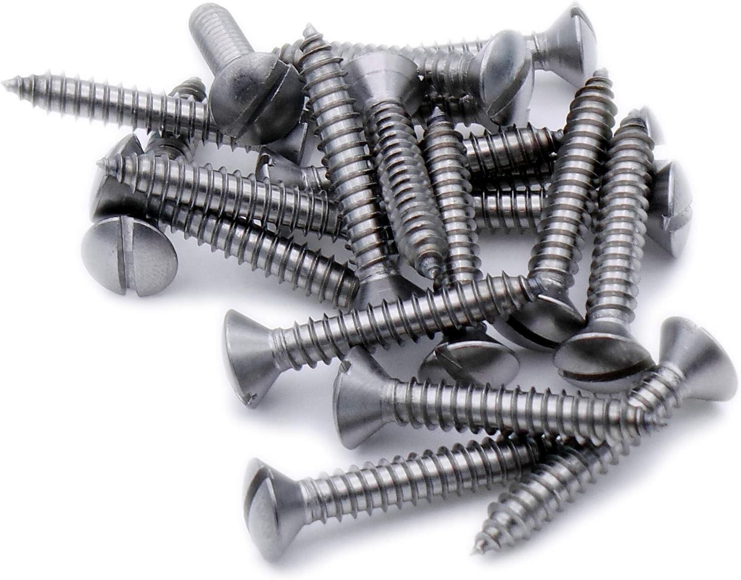 No.6 x 0.375 (3.5mm x 9.5mm) Slot Raised Countersunk Self-Tapping Screw - Stainless Steel (A2) (Pack of 20)