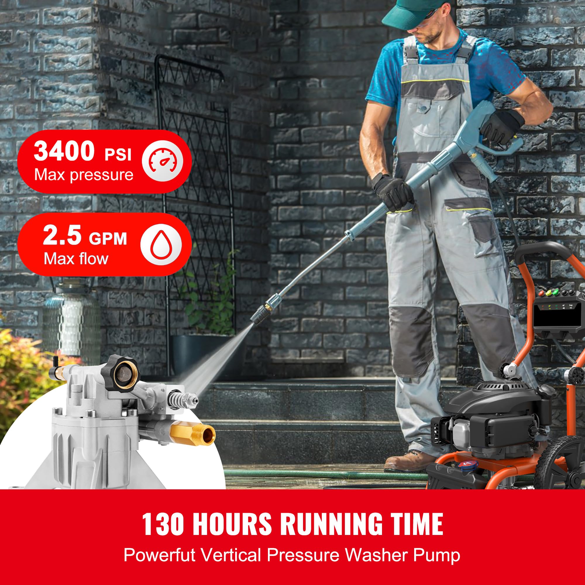 Happybuy Pressure Washer Pump, 7/8