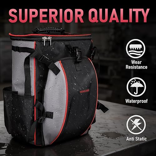 Miniatura 4 de YESWELDER Mochila de Soldador Paquete de Equipo Extremo con Casco de Seguridad