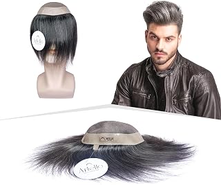 Artello® VINTAGE MONO Smart Hair Patch for Men, Subtle Hair Wig in Salt & Pepper Look, 100% Natural Human Hair, 3D Korean ... Price In India