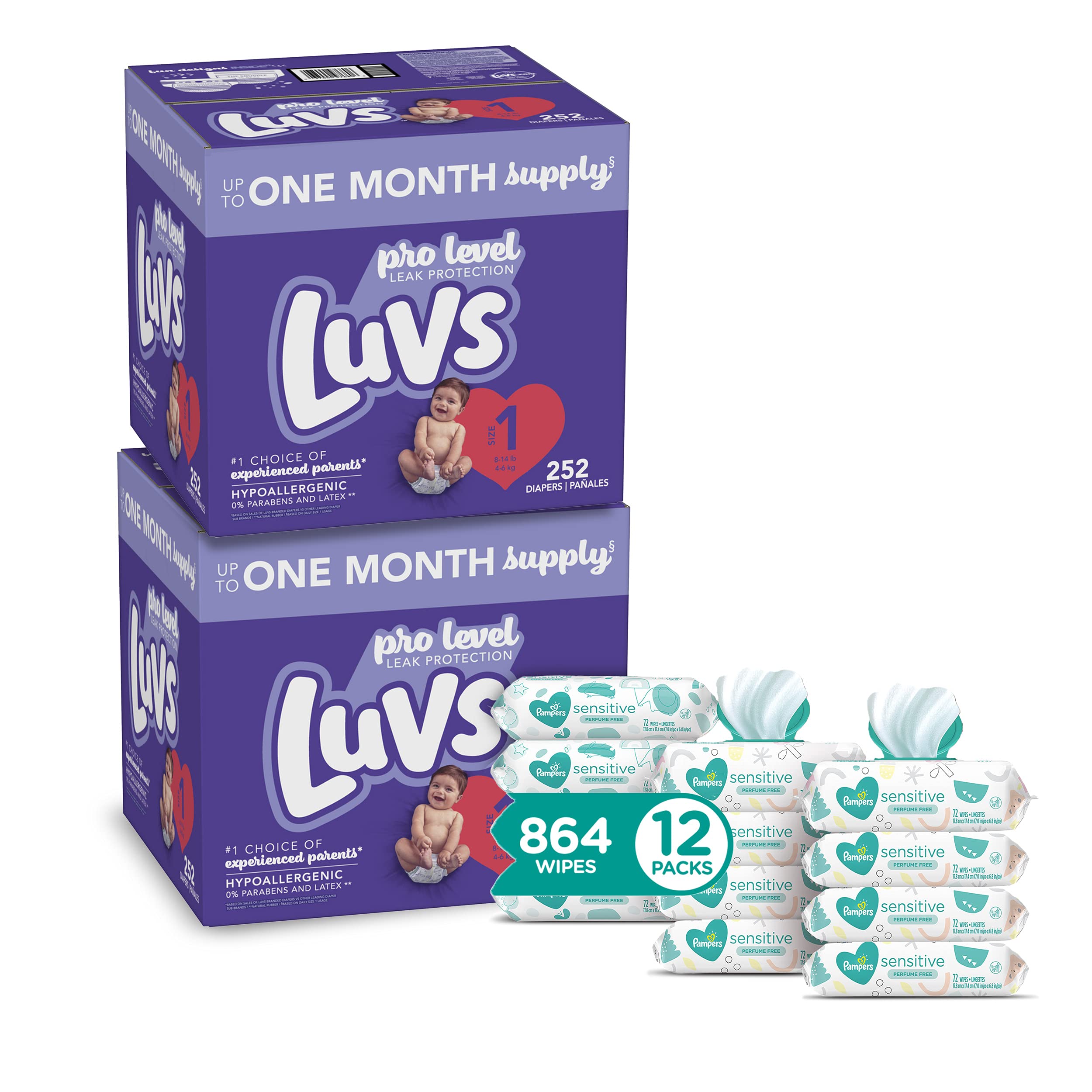 Luvs Baby Diapers and Wipes 2 Month Supply Two Disposable Baby Diape | amzdealz