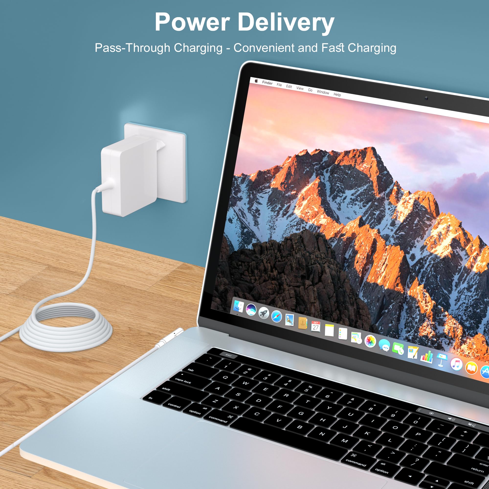 Mac Book Pro - Caricatore di ricambio per Mac Pro 85 W 60 W L-Tip Shape Connector Adattatore di alimentazione per computer portatile Mac 13 15 17 pollici prima metà 2012 e Mac (2006-2010)