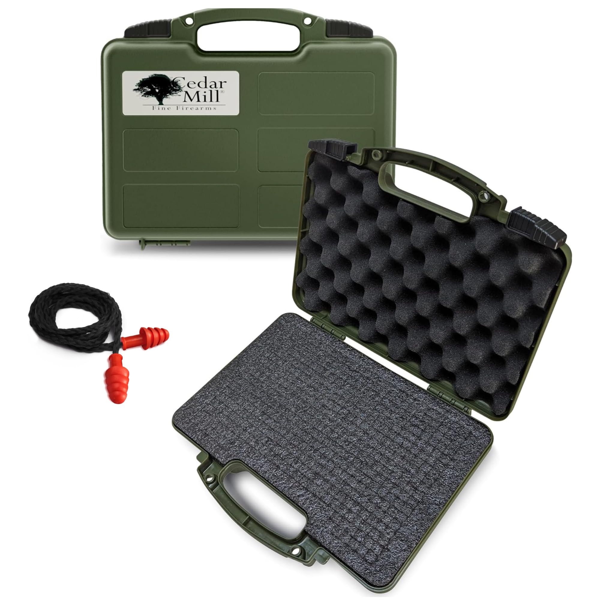Cedar Mill Fine Firearms Hard Gun Cases for Handguns - TSA Approved Firearm Travel Case, Military-Grade Pistol Carrying Case with DS3TeK, Dual-Lock System & Customizable EPE Foam