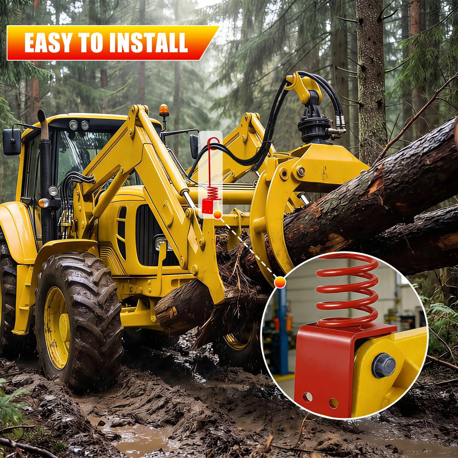 2PCS Red Hydraulic Hose Holder Tractor - 0.3" (8cm) Thick Plate Hydraulic Hose Saver, Bolt-On/Weld-On Hydraulic Hose Hanger Clamp, Rust-Proof | Heavy Duty for Skid Steer & Outdoor Use - 4