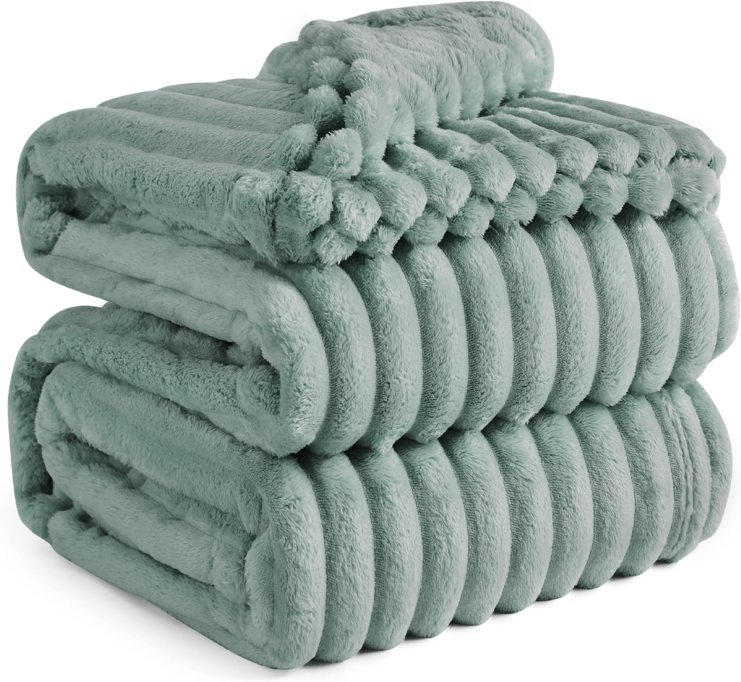 Bedsure GentleSoft King Size Blanket for Bed - Cozy Soft Blankets for Women, Cute Large Fleece Throws for Girls, Sage Green, 108x90 Inches