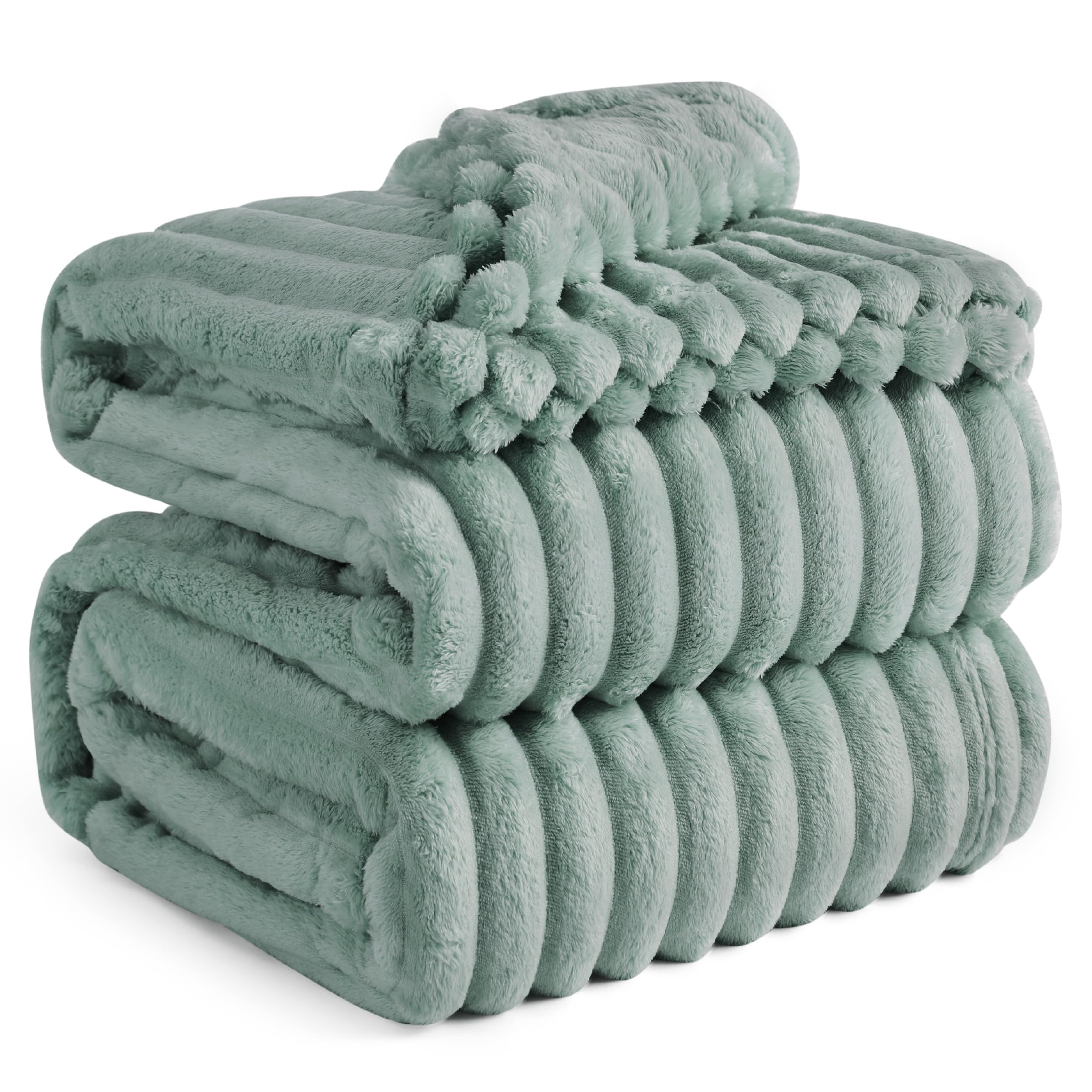 Bedsure GentleSoft King Size Blanket for Bed - Cozy Soft Blankets for Women, Cute Large Fleece Throws for Girls, Sage Green, 108x90 Inches