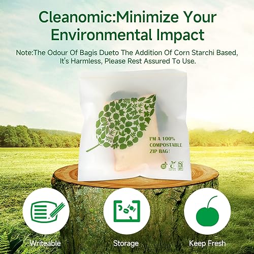 Miniatura 5 de Bolsa de aperitivos 100% compostable  Bolsas ecológicas con cremallera para almacenamiento de alimentos  Bolsa para congelador  A base de plantas