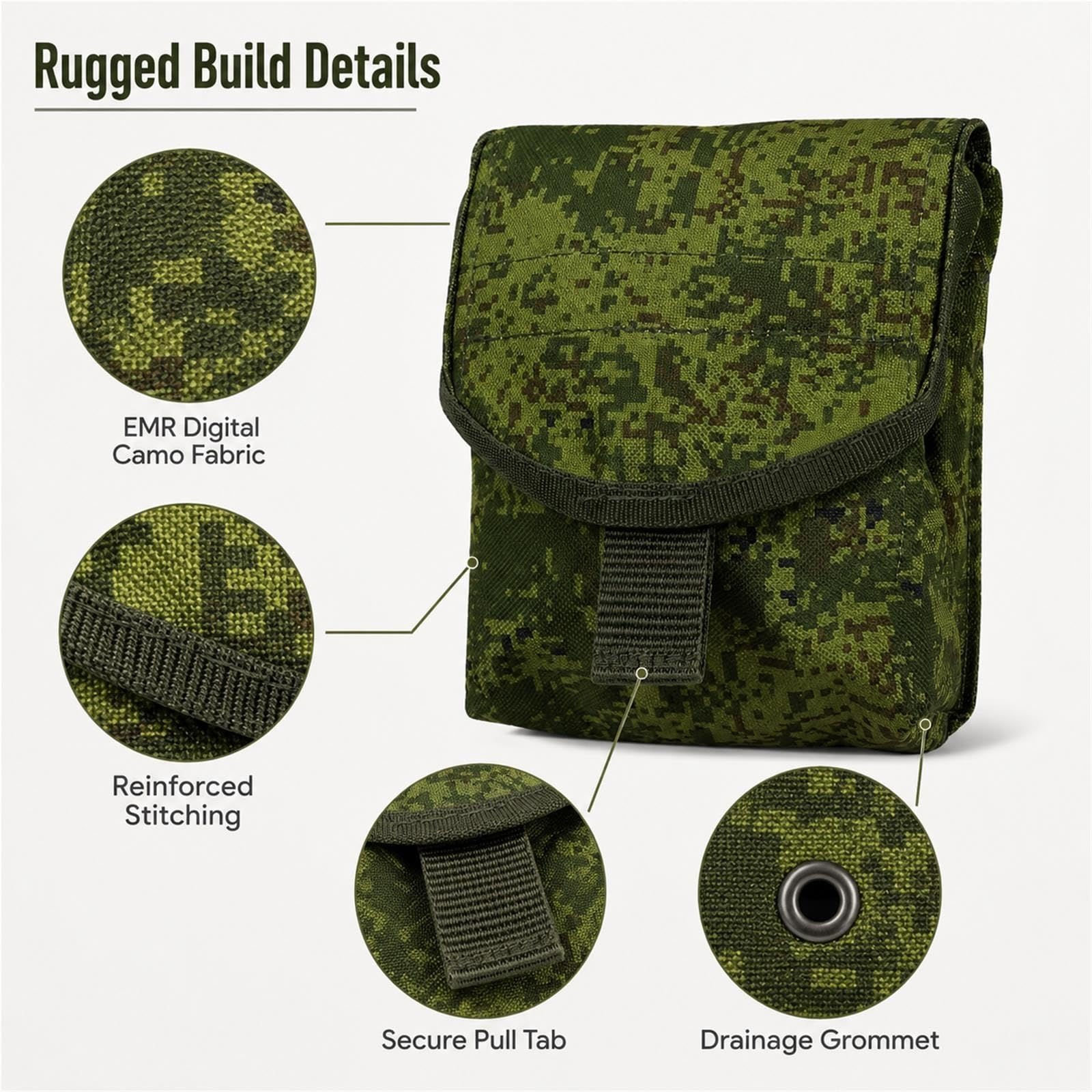 Tasca Utility MOLLE con Patta e Foro di Drenaggio for Attrezzatura Outdoor