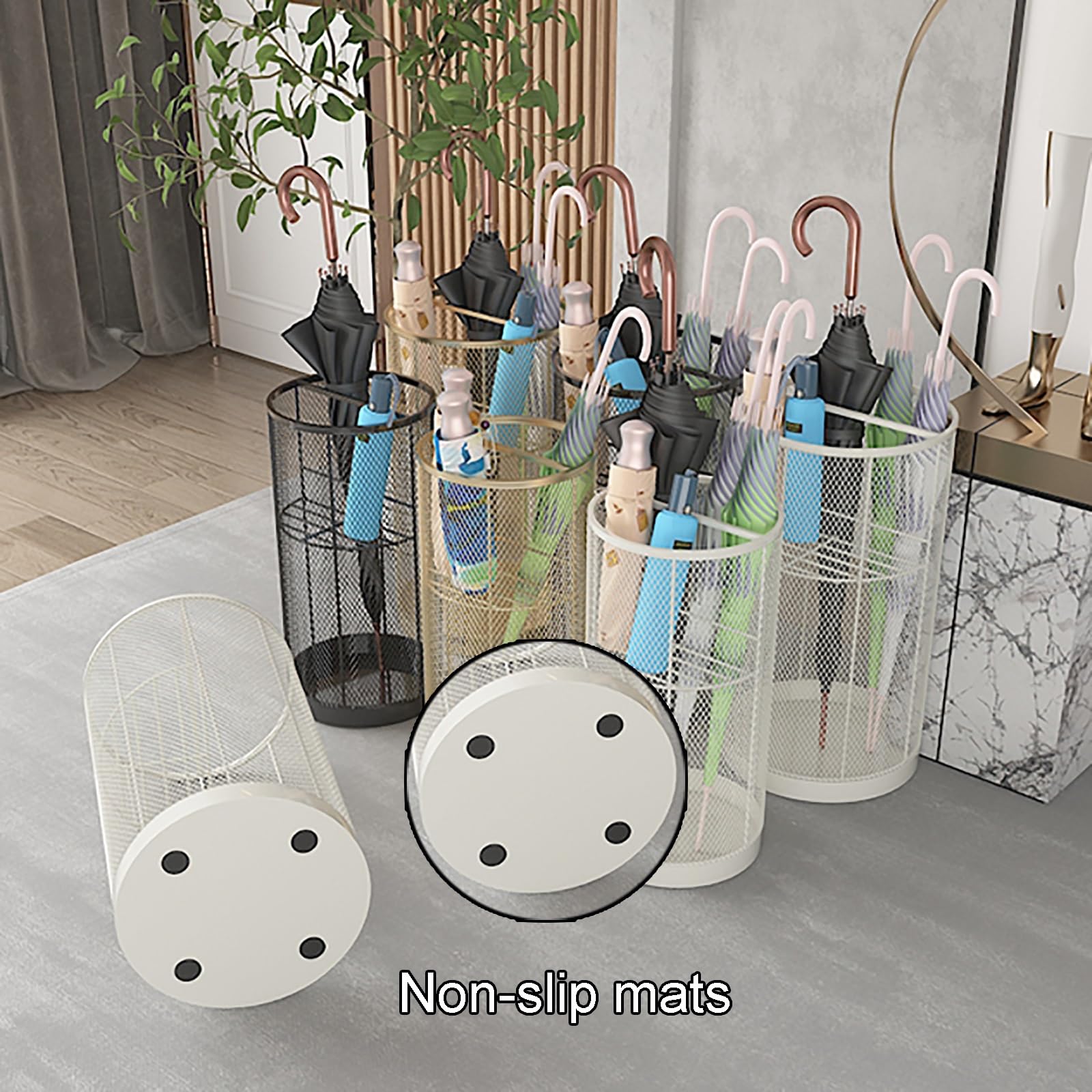 Ele d Porte-parapluies d'intérieur en métal pour cannes de St Umbrella et plus Slish Design 30 x 55 cm