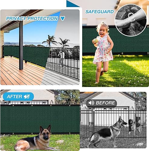 Miniatura 4 de Sunocity Valla de malla de privacidad, 4 x 50 pies, resistente, 90% de bloqueo, 175 GSM, cubierta de red de malla para patio trasero, jardín, patio,