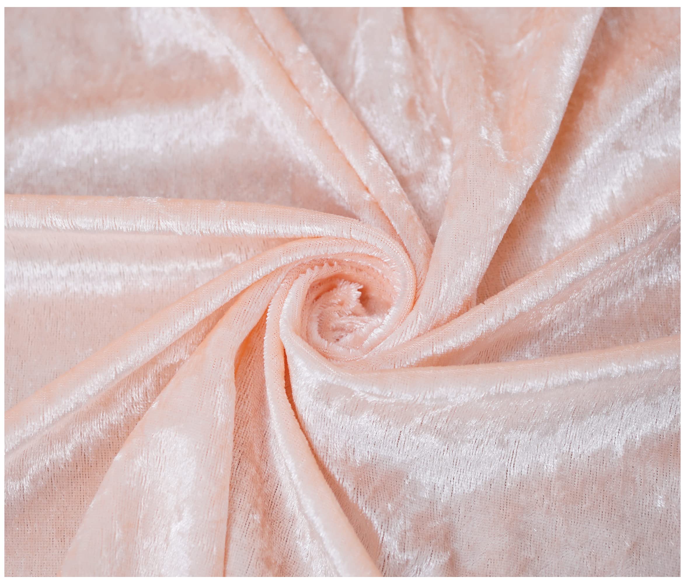 Thefabrictrade Blush Crushed Velvet Fabric Craft Stretch Velour Material - Soft Furnishing & Craft Velour Fabric - 150Cm Wide (, 100Cm X 150Cm (39" X 60"))