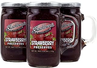 Blackburn's Preserves & Jellys 18oz Reusable Handled Glass Mug Jar (Strawberry)