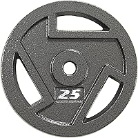 Vista 6 de Signature Fitness Placa de peso de hierro fundido para entrenamiento de fuerza y levantamiento de pesas, olímpico o estándar, varios tamaños