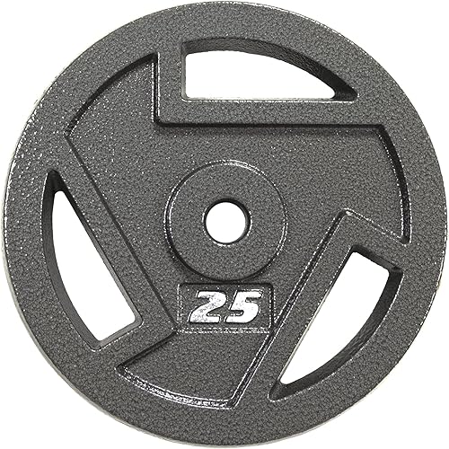 Miniatura 6 de Signature Fitness Placa de peso de hierro fundido para entrenamiento de fuerza y levantamiento de pesas, olímpico o estándar, varios tamaños