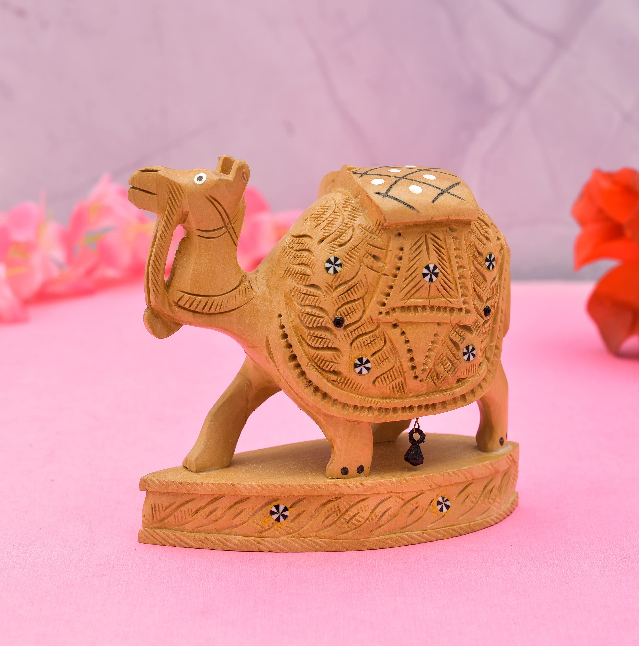 AVIXIArt Emporium 5 Inch Large Wooden Camel Carved - Ideal for Office & Home Decor Showpiece - Best for Gifting- Ideal Gift