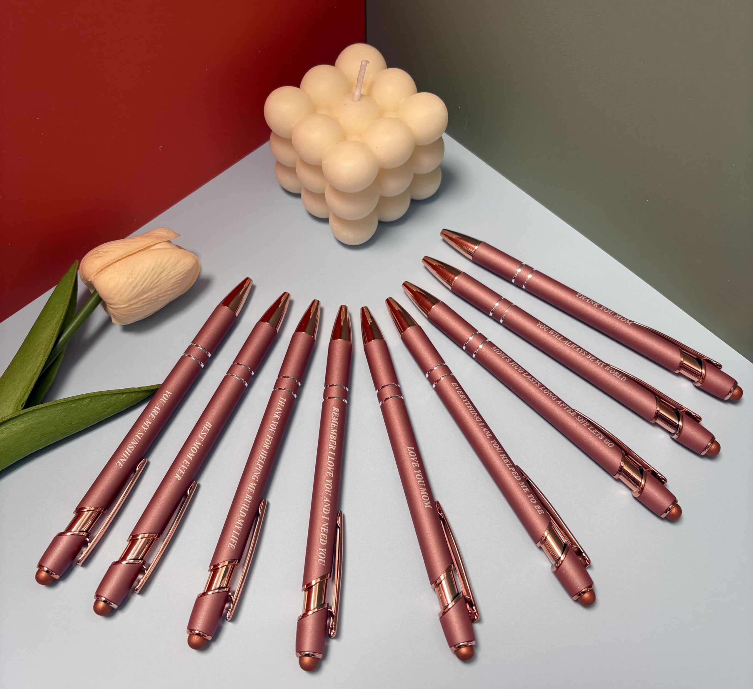 Aozora 9 Pack Ballpoint Pens Smooth Writing 2-in-1 Stylus Retractable Ballpoint Pen with Stylus tip Office Decor Metal — view 6