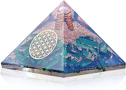 Orgonite Crystal Pirámide de malaquita los cristales de energía positiva promueven la curación de chakras para mejorar el crecimiento espiritual y