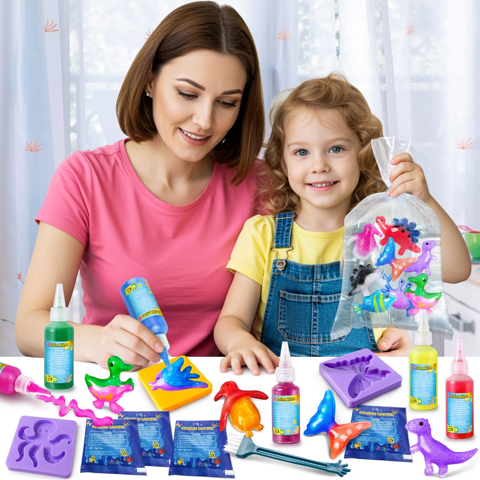 JOPSHEEN Kit De Gel Mágico De Agua – 14 Colores Con Brillantina Y Purpurina Para Crear Criaturas Acuáticas, Manualidad Fácil Para Niños