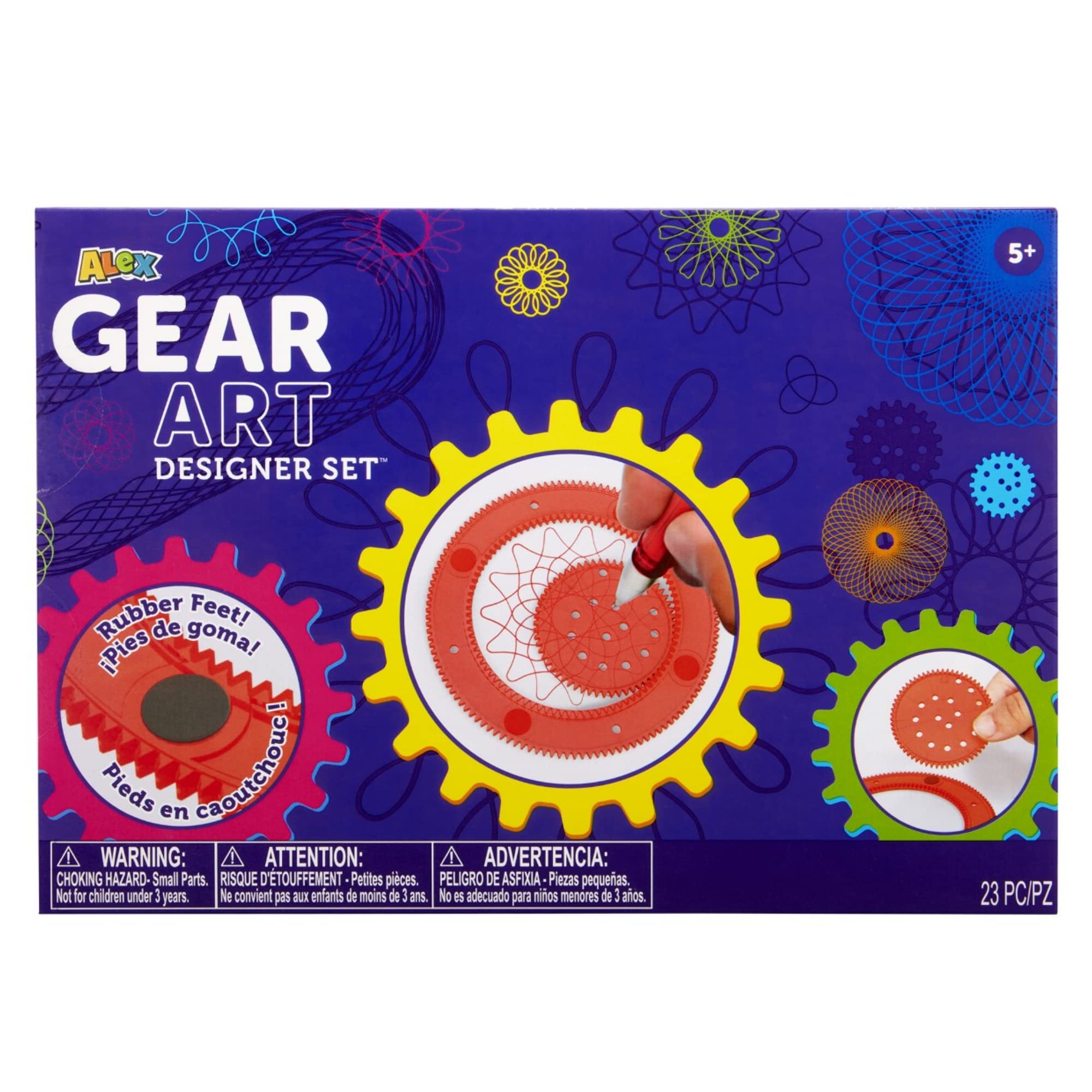 ALEX Brands - Gear Art Designer Set - Art Supplies for Kids 9-12 - Includes Spinner Gears, Holders, Gel Pens - 1 Box, 23 Pieces