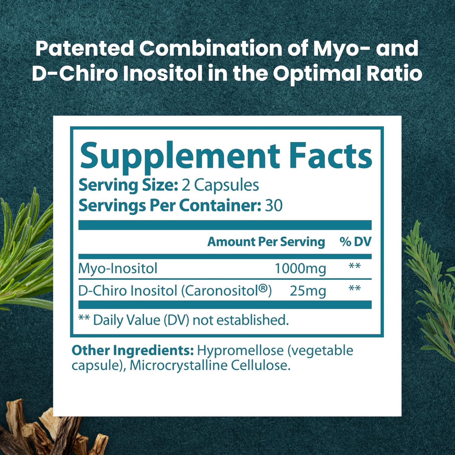 Myo & D-Chiro Inositol 40:1 Formula – Supports Women’s Reproductive Health, Menstrual Regularity, and Metabolic Balance – Vegan - 30-Day Supply
