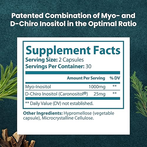 Miniatura 3 de Myo & D-Chiro Inositol 401 Fórmula - Apoya la salud reproductiva de las mujeres, la regularidad menstrual y el equilibrio metabólico - Vegano -
