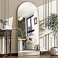 GLSLAND - 20x57 inch Arched Full Length Mirror - Floor Mirrors Aluminum Alloy Frame Full Body Dressing Mirror for Bedroom, Living Room,Black
