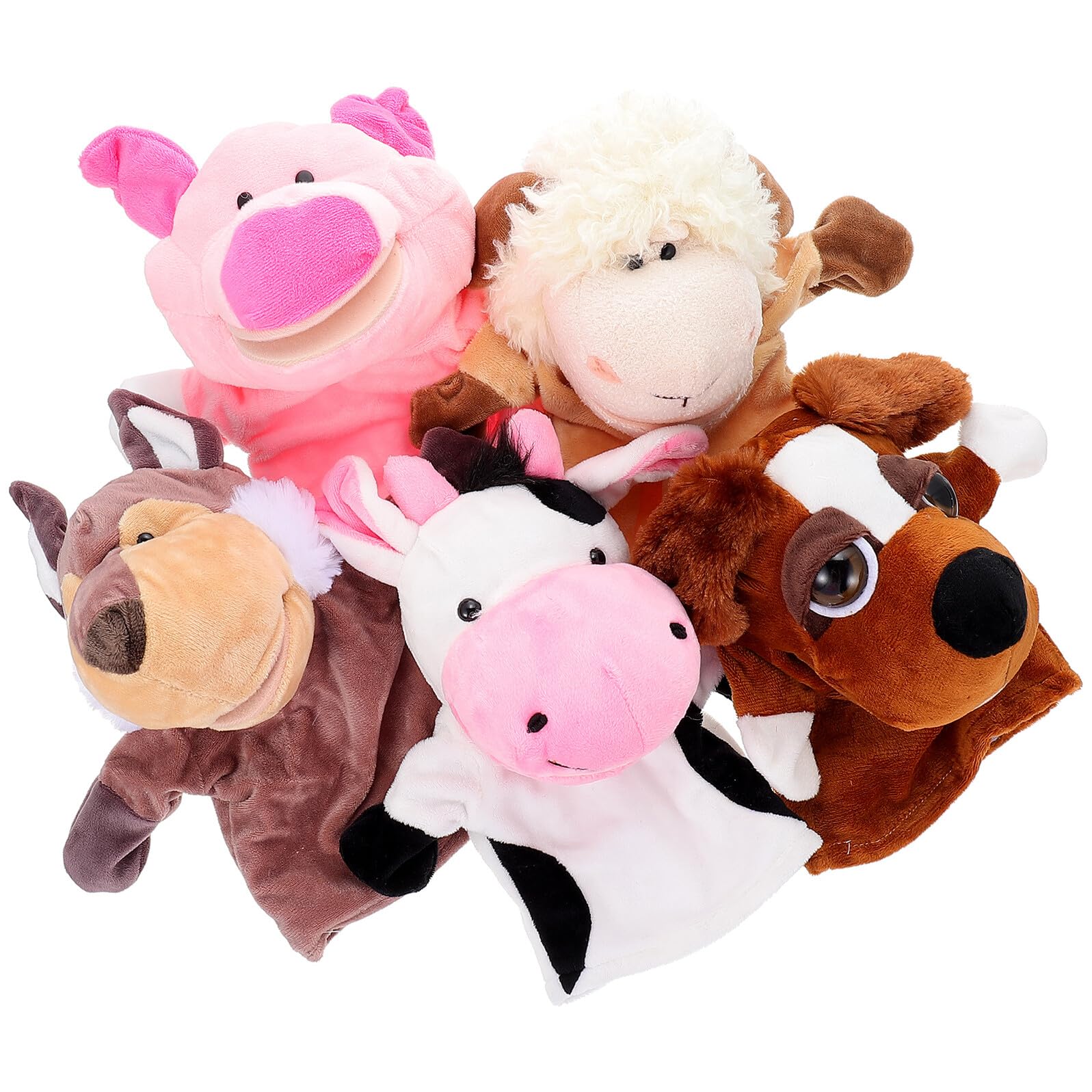 Títeres de Mano para Niños y Bebés 5 Piezas de Animales de Peluche Corto Algodón PP para Contar Cuentos y Estimular la Creatividad Hora de Dormir