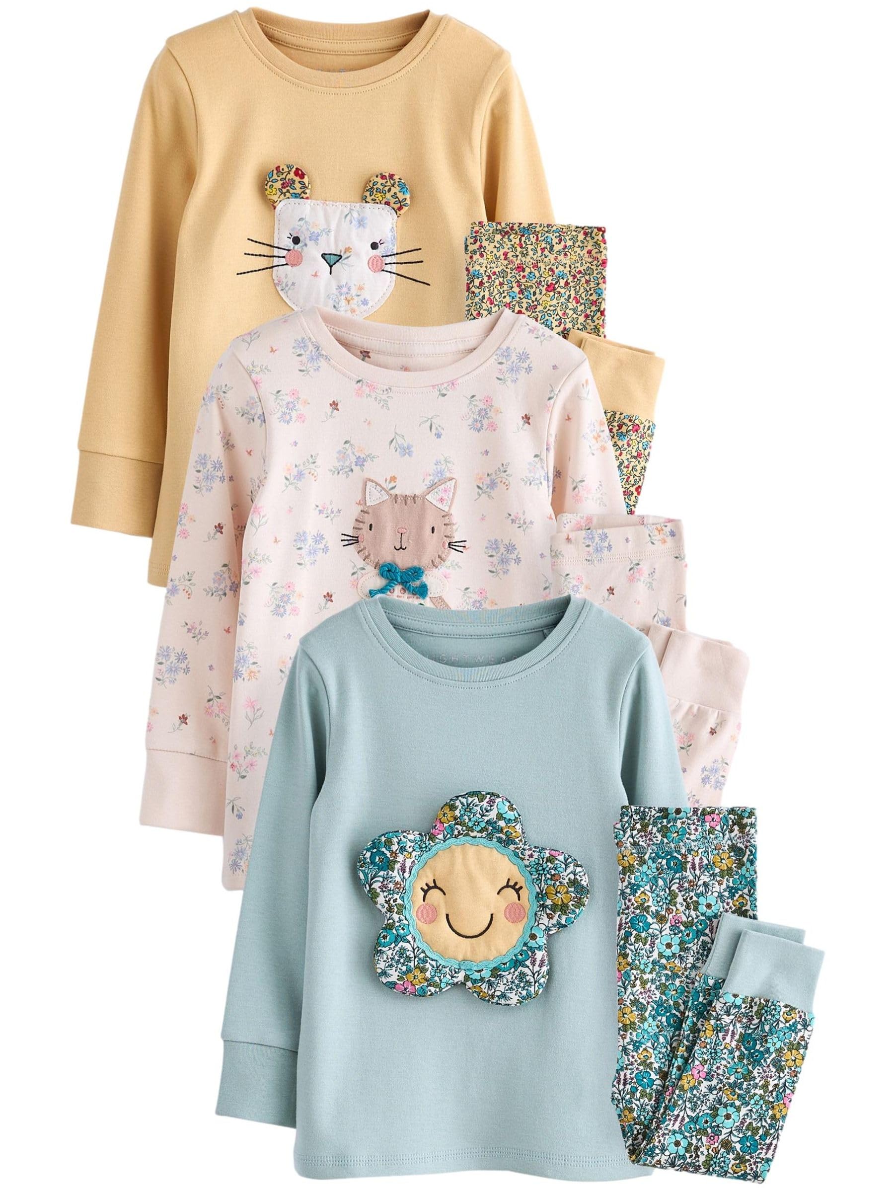 NEXT Mädchen 3er-Pack Schlafanzüge mit Print