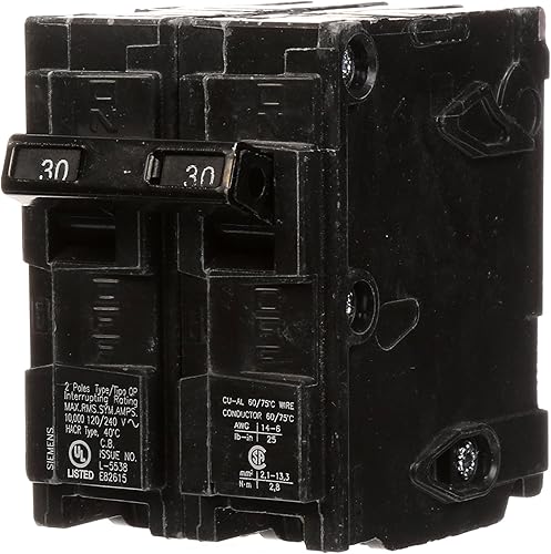 Miniatura 20 de Interruptor de circuito Siemens Q280 de 80 amperios de doble polo tipo QP
