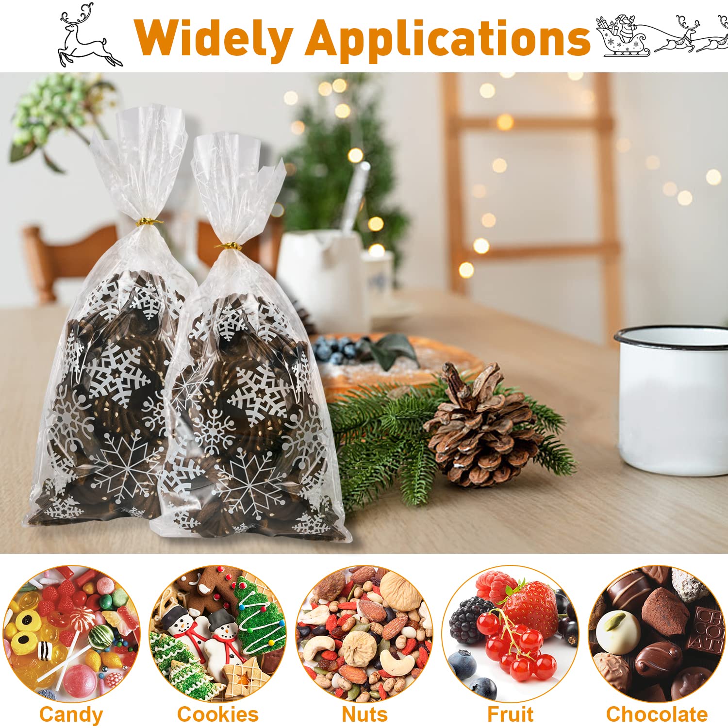 Lot De 100 Sacs En Cellophane Transparents Petits Sacs Cadeaux Avec 100