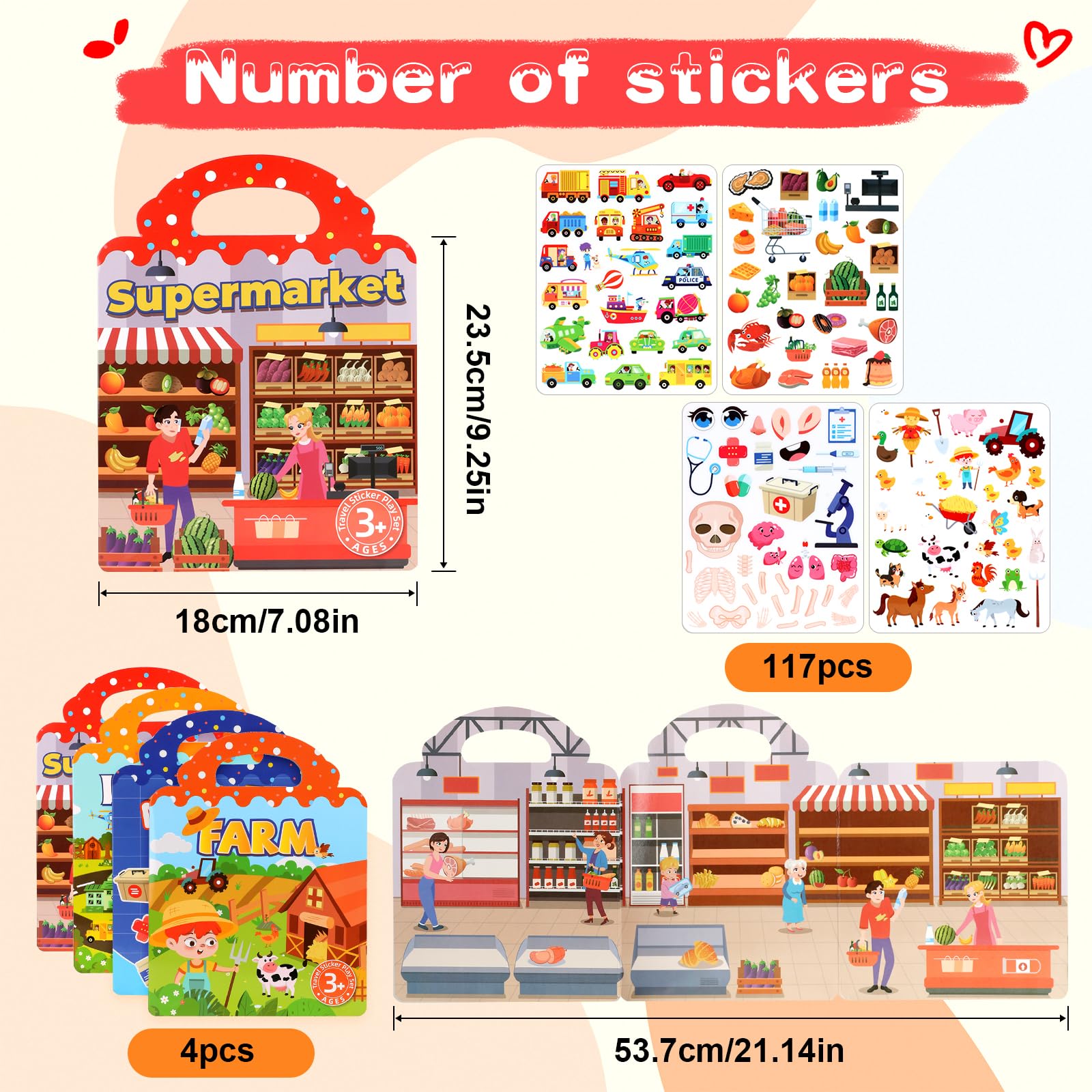 4 Pack Reusable Sticker Book - Image 2