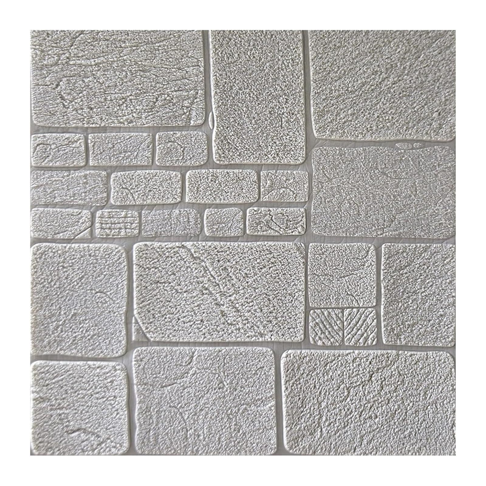 wall Panels， 10 Pcs Self Adhesive, Peel Off and Stick Tile Stickers Wallpaper for Interior Wall Decor(Grijs)