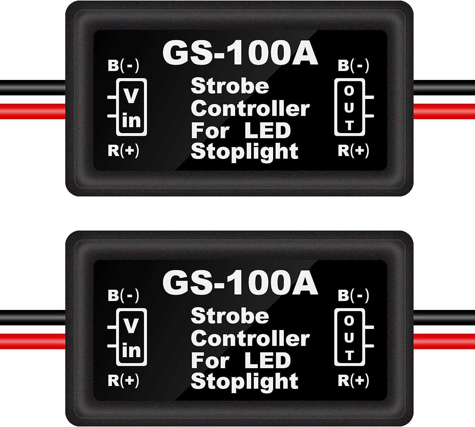 Kinstecks 2PCS LED Flash Strobe Controller Brake Light Flasher Brake Light Strobe Module for Motorcycles Cars Trucks(Only for LEDs)