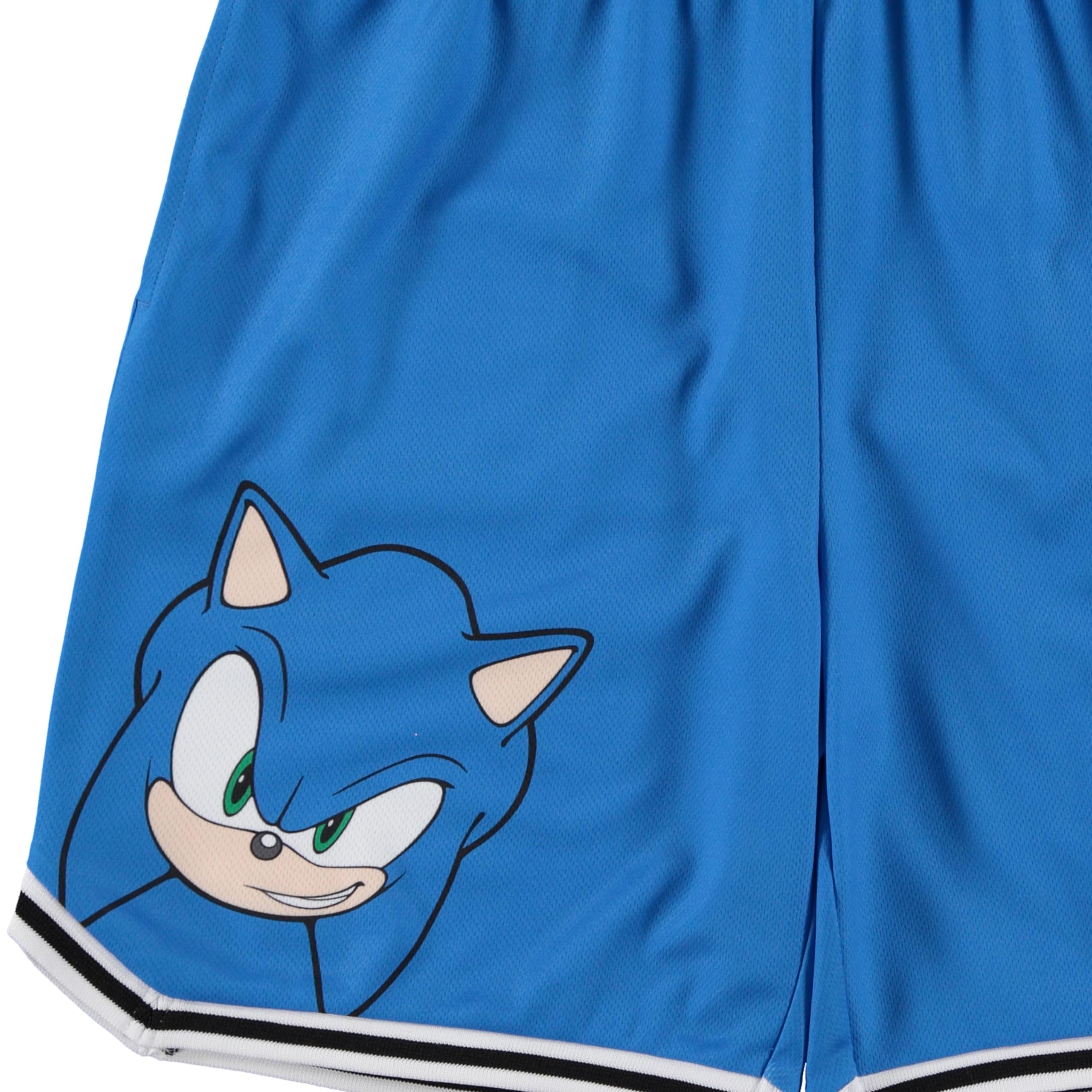 Sonic The Hedgehog - Set di abbigliamento da basket con maglietta e pantaloncini, taglie da 36 a 52