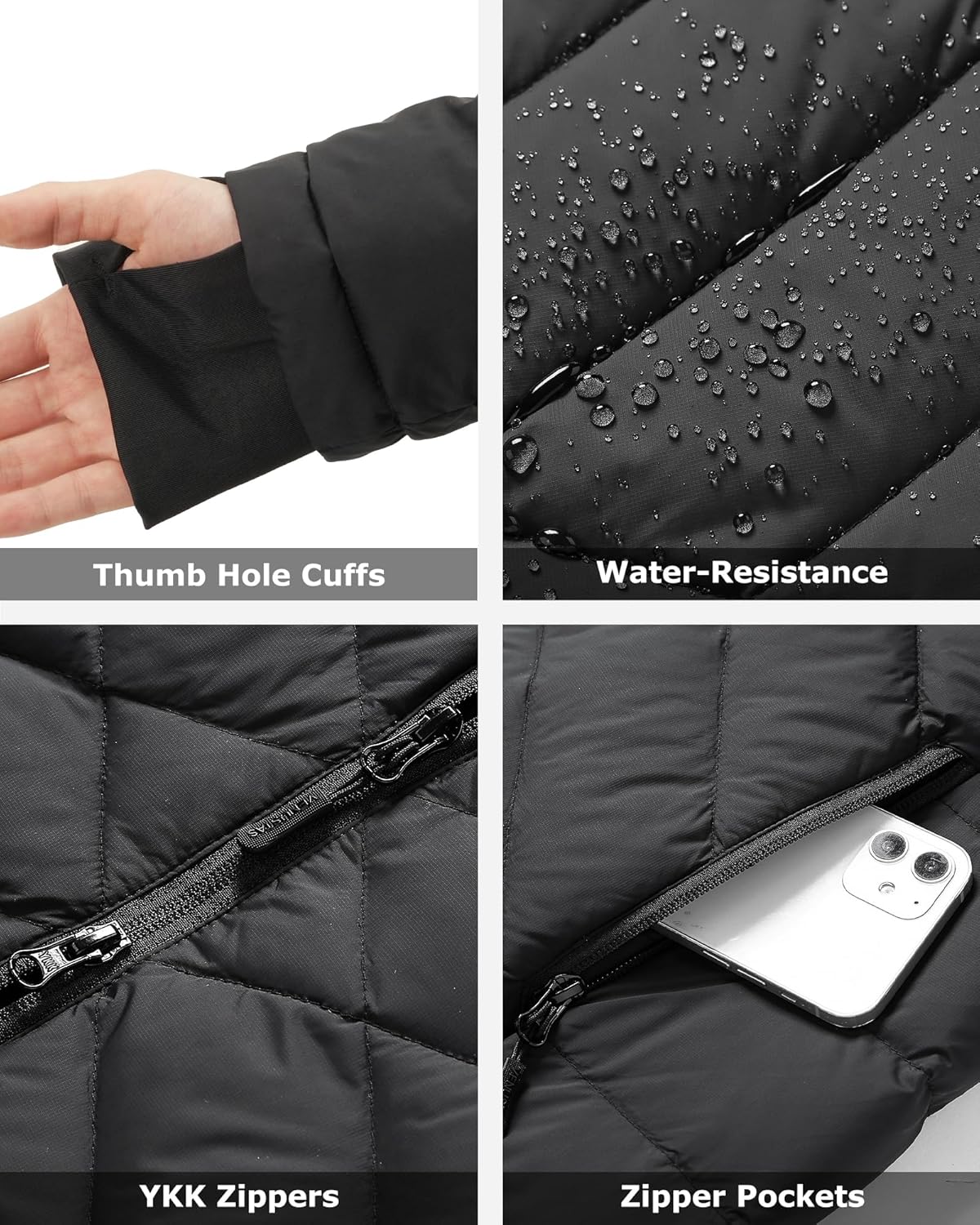 Venustas Women‘s Long Heated Jacket with Battery Pack, 100% Recycled Quilted Electric Puffer Winter Coat with Hood - Image 5