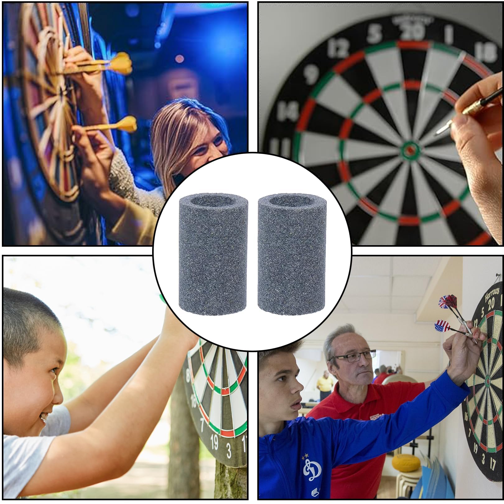 6 Aiguiseurs à Fléchettes – Pierre Ronde Pour Affûter Pointes, Durable, Compatible Avec Pointes Souples Et Dures