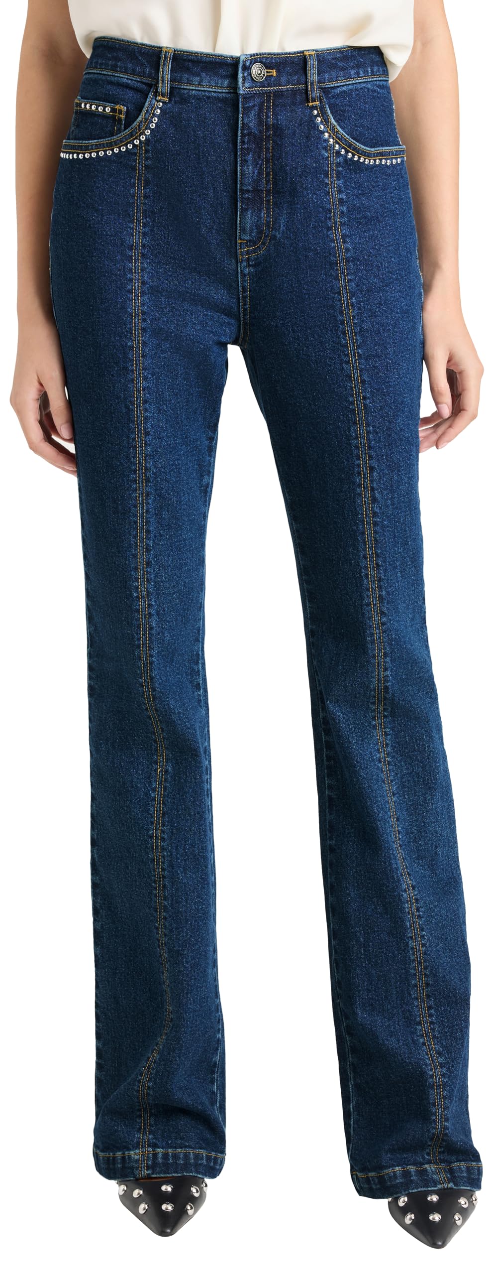 Cinq Sept Womens Studded Single Heart Shailene Pant